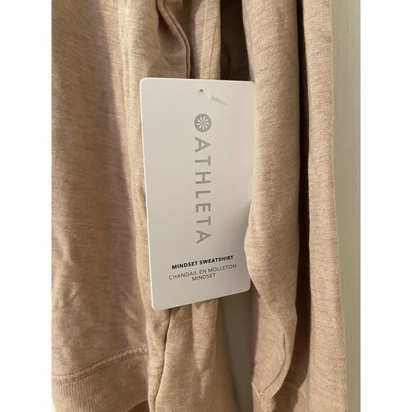 NWT Athleta Mindset Sweatshirt 2X $69 Super Soft Comfortable Long Sleeve Top Tan - Picture 5 of 7